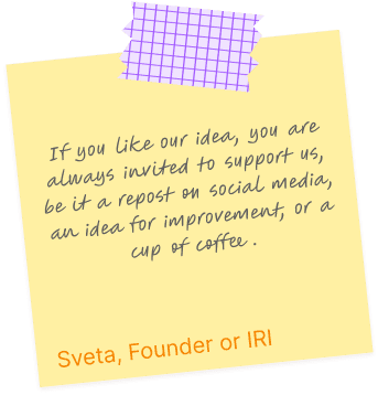 A note from Sveta, founder of IRI